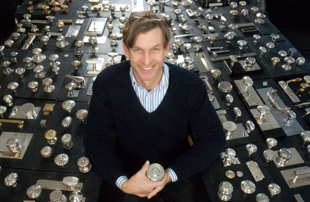 Erich Theophile with his collection of hardware in the New York studio, 2006. Photograph by James Hamilton.