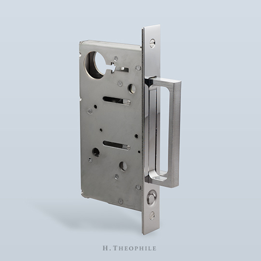 Mortised spring loaded pocket edge pull with large handle