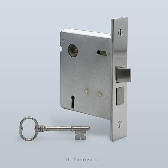 Interior skeleton key privacy mortise lockset, tighter spacing
