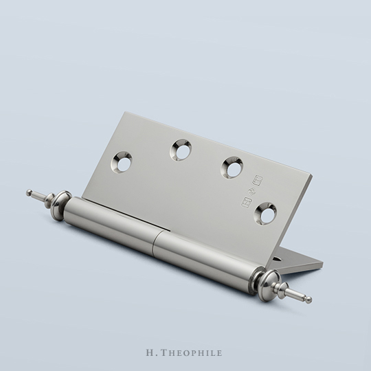 Round paumelle hinge to accept finial