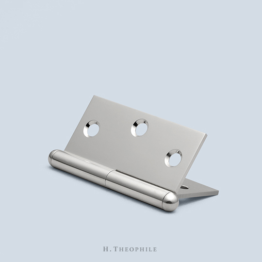 Round paumelle cabinet hinge to accept finial
