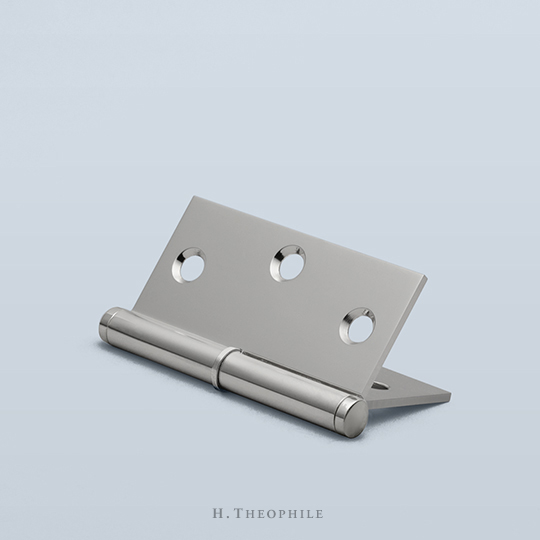 Round paumelle cabinet hinge to accept finial and washer