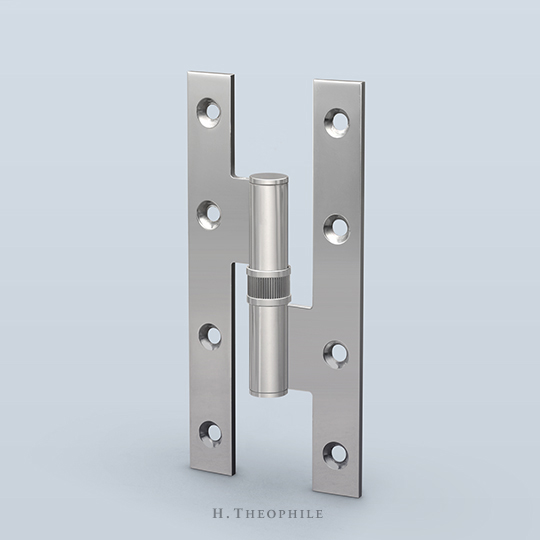 Lightweight round H-hinge to accept finial and washer