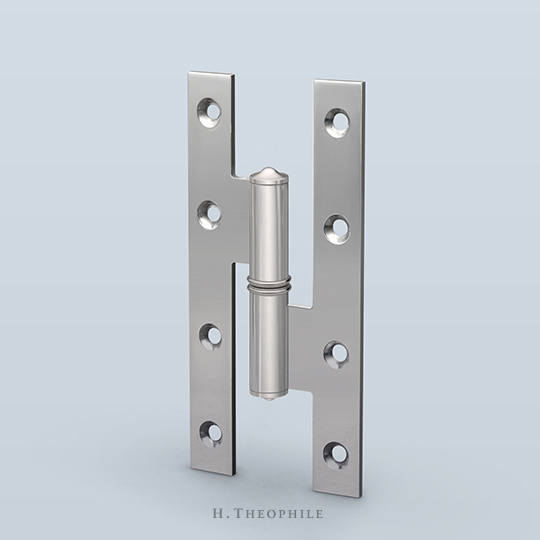 Lightweight round H-hinge to accept finial and washer