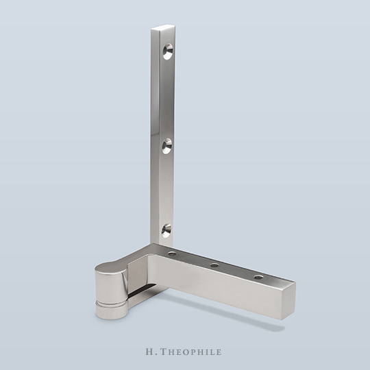 Offset pivot hinge set with enlarged knuckle and integral washer