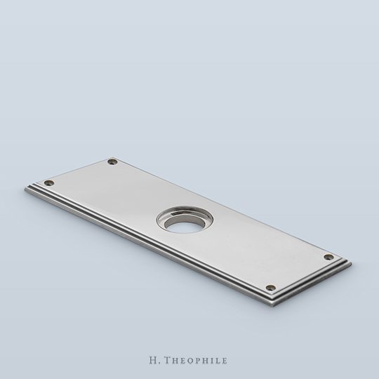 Triple-step rectangular backplate with visible screws