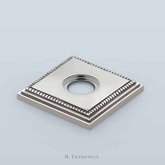 Triple-step square backplate, beaded