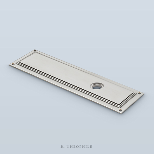 Triple-step backplate with visible screws