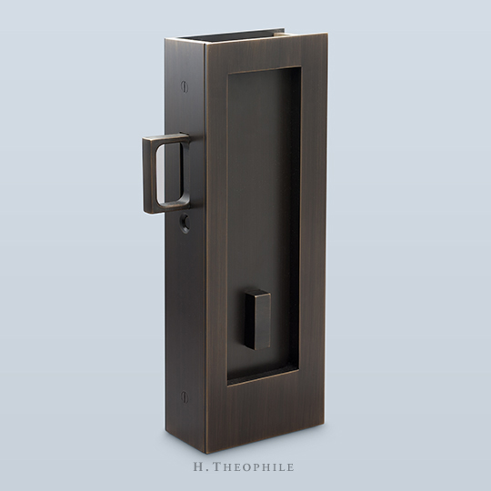 Cuff with double-sided recessed pulls and sprung edge pull