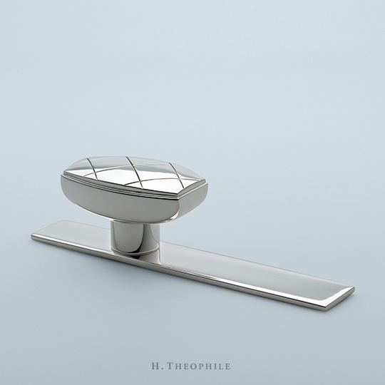 Knob with hand-chased crosshatch