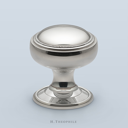 Round traditional knob with one beaded ring