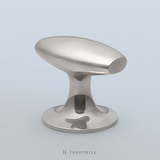 Antique oval knob with flattened edges