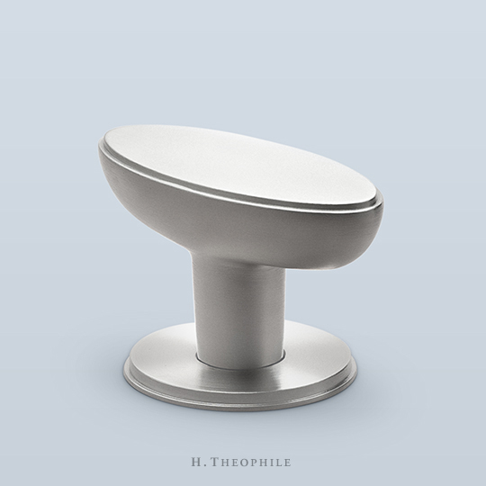 Oval knob with single step and flat face