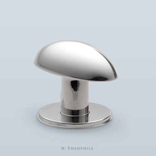 Flattened egg knob with flat underside