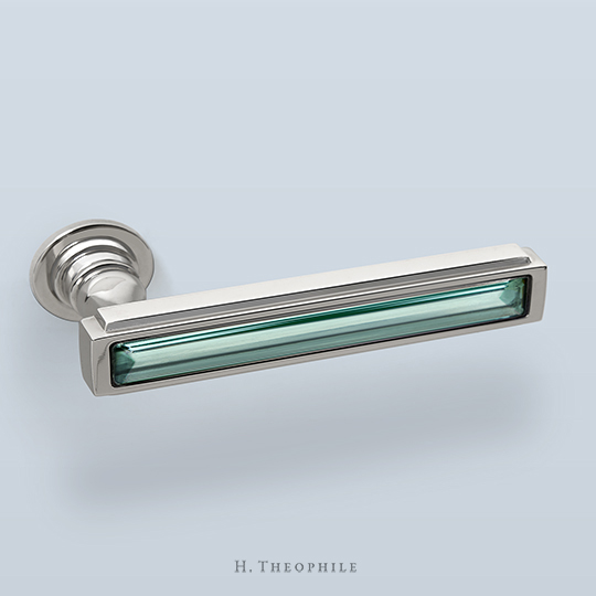 Deco lever with rock crystal