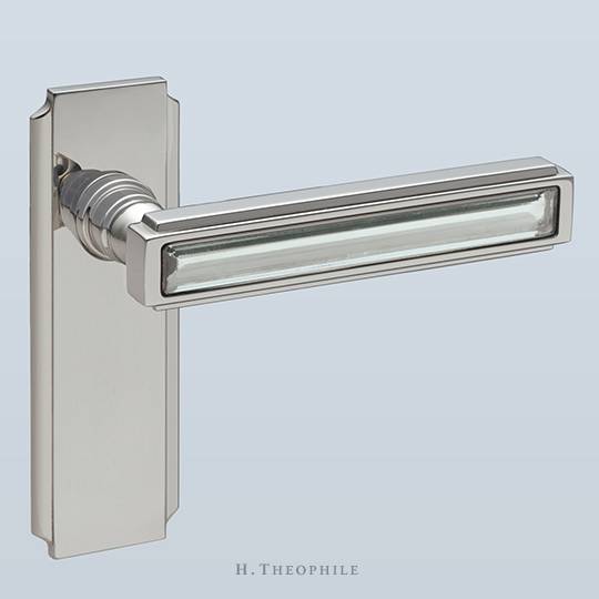 Deco lever with rock crystal