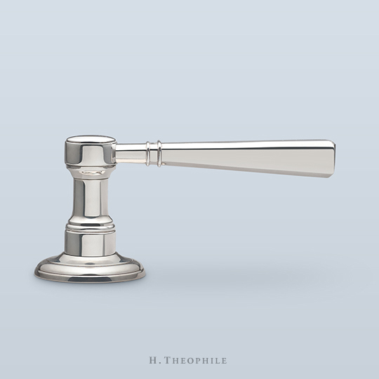 Neoclassical lever with knurled inset band and plain cap