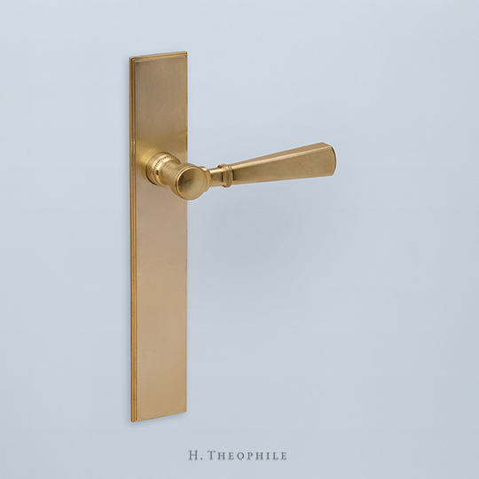Neoclassical lever with knurled band, beaded shaft, 4-3/4" lgh, 1-3/4" pro