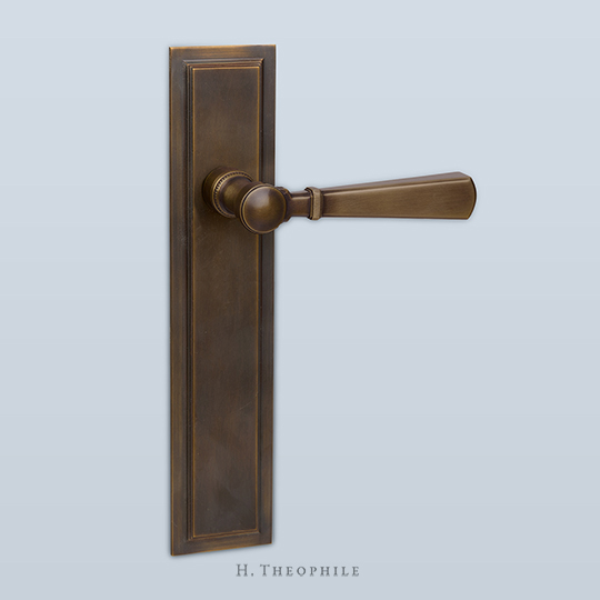 Neoclassical lever with knurled band, beaded shaft, 4-3/4" lgh, 1-3/4" pro