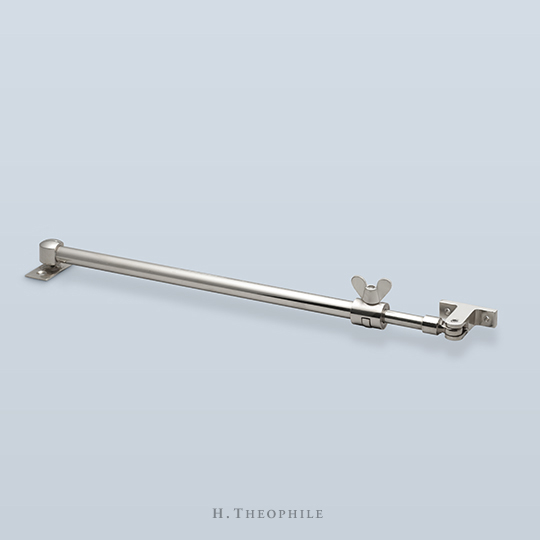 Telescoping casement stay with wing nut knob