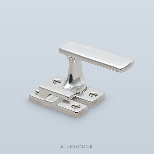 Casement fastener with rectangular L-lever handle