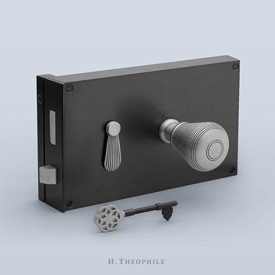 Horizontal skeleton-key rim lock