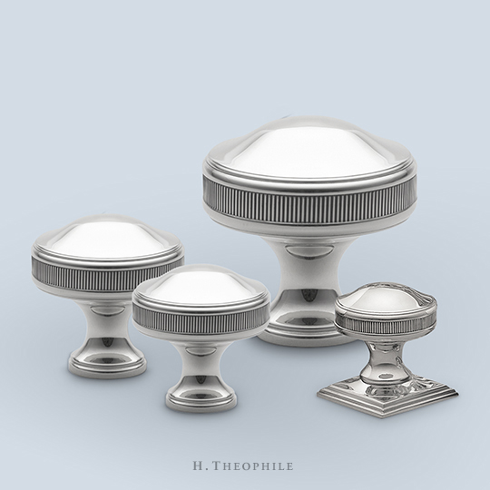 Domed cabinet pull with knurling
