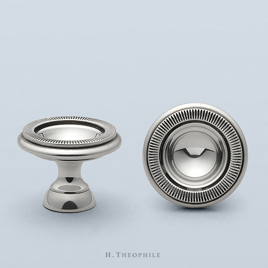 Concave pull with knurled flat perimeter