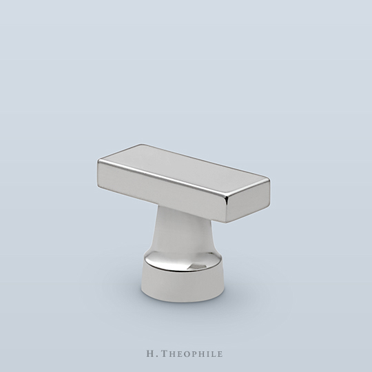 Rectangular cabinet pull with round base