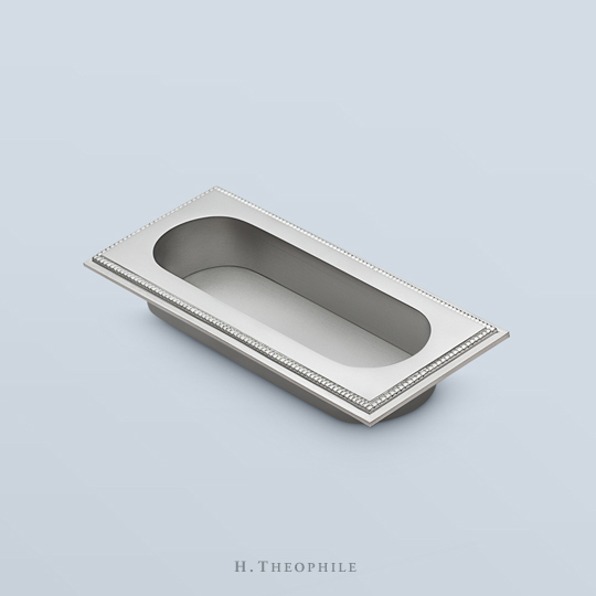 Recessed pull, beaded with racetrack window