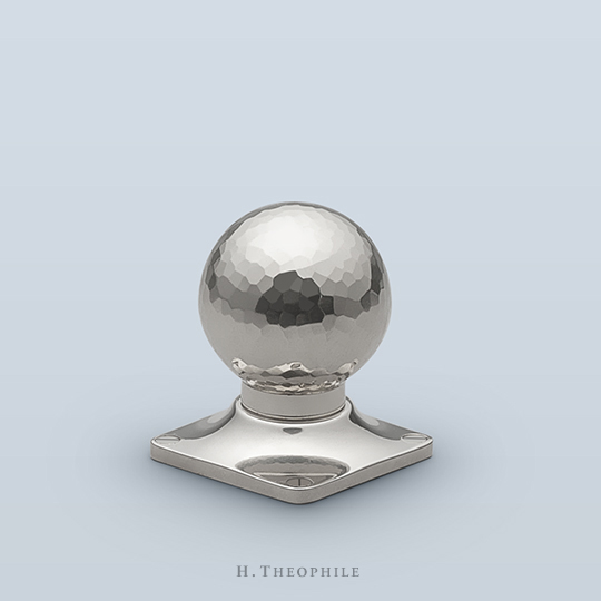 Hammered spherical cabinet pull with cylindrical shaft