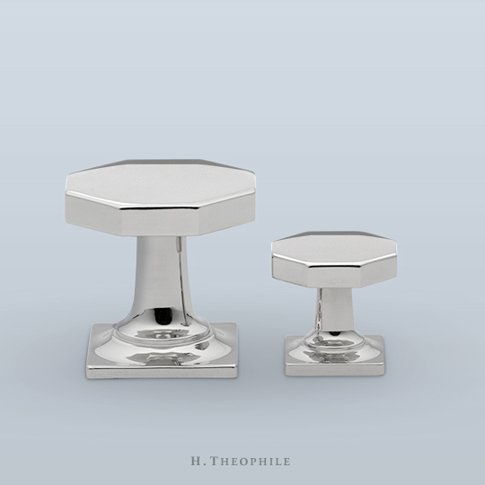 Octagonal pull with integral backplate