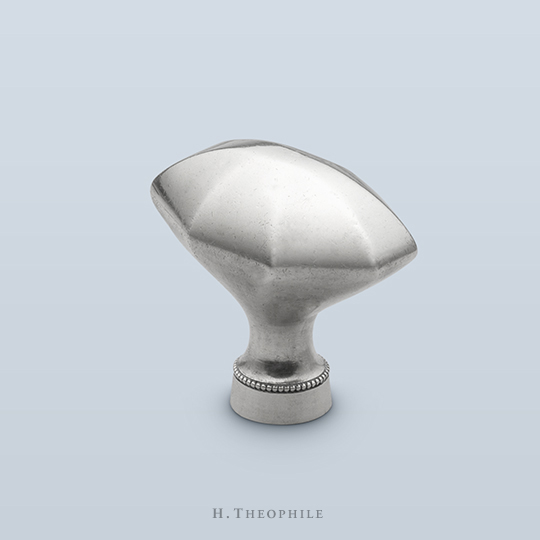Faceted octagonal knob with beaded base
