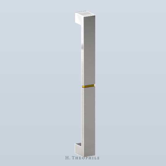 Rectangular pull with incised line