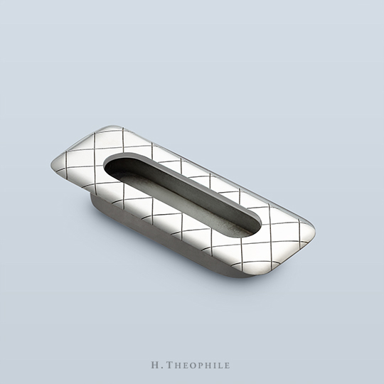 Recessed pull with crosshatch design
