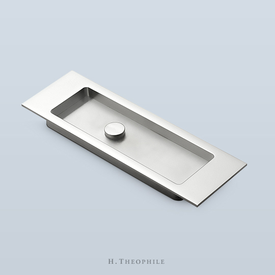 Rectangular recessed pull drilled for e.r.