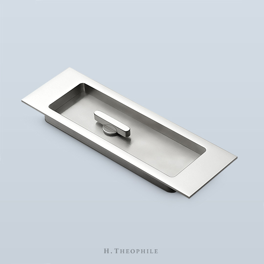Rectangular recessed pull drilled for thumbturn