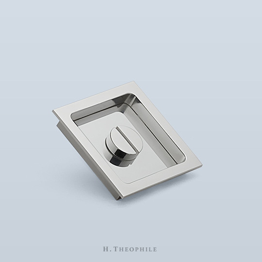 Square recessed pull with e.r. button
