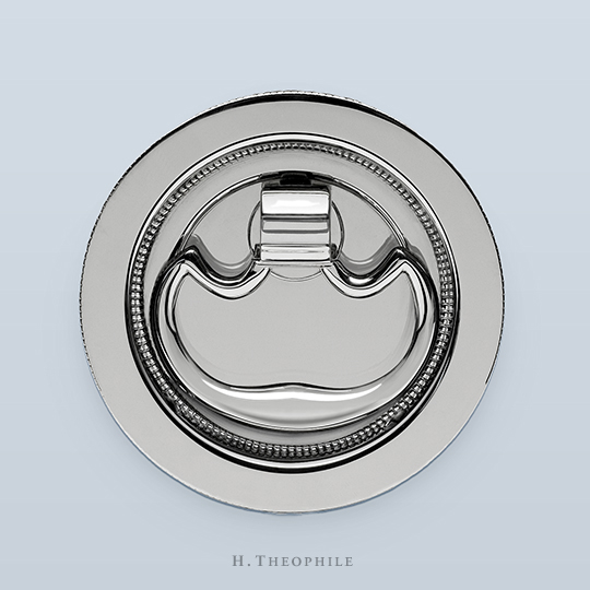 Recessed cup pull with beading
