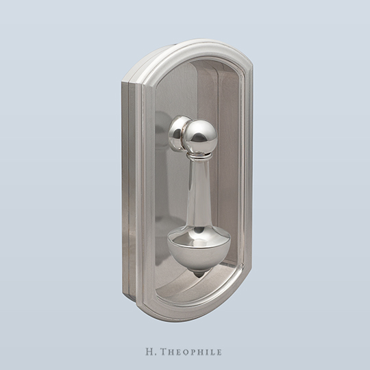 Oval recessed pull with edging