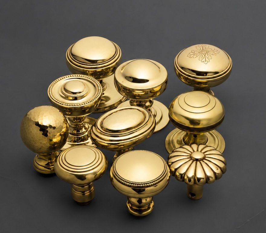 Polished Brass decorative door knob hardware