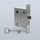 Interior skeleton key privacy mortise lockset, tighter spacing