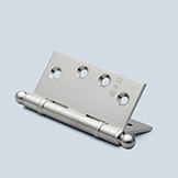 Wide-spaced, two ball bearing butt hinge to accept finial