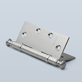 Wide-spaced, two ball bearing butt hinge to accept finial