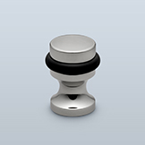 Cylindrical door stop with profiled base, floor mounted