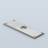 Triple-step rectangular backplate with visible screws