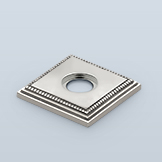 Triple-step square backplate, beaded