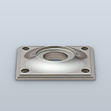 Triple-step square backplate with visible screws