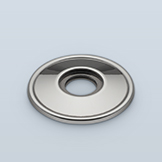 Rosette with raised lip, concealed mounting