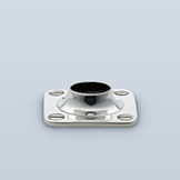 Square backplate with collar and defined seam, with visible screws